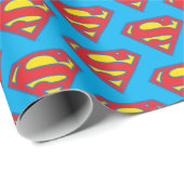 Papier Cadeau Logo classique Supergirl avec fond bleu (Coin rond)