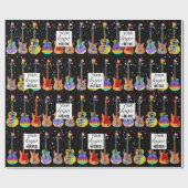 Papier Cadeau Logo d'affaires personnalisé de la guitare de Noël (Plat)
