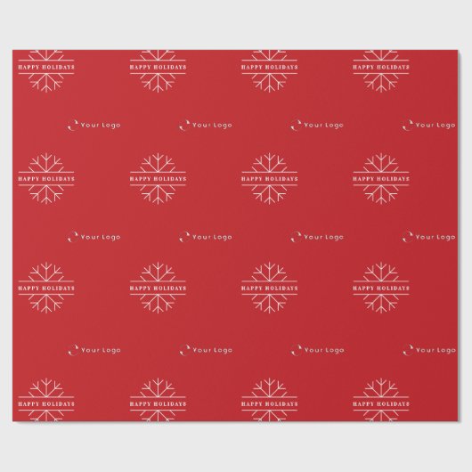 Papier Cadeau Logo d'affaires Red Christmas Snowflake Lp Wrapper (Plat)