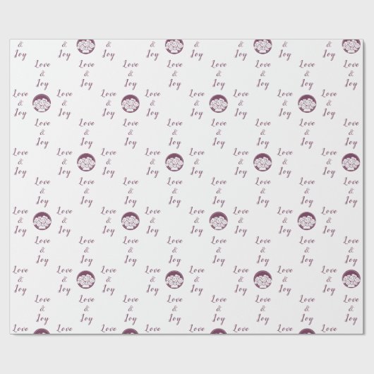 Papier Cadeau Logo de fleuriste personnalisable 'Amour et Joie' (Plat)