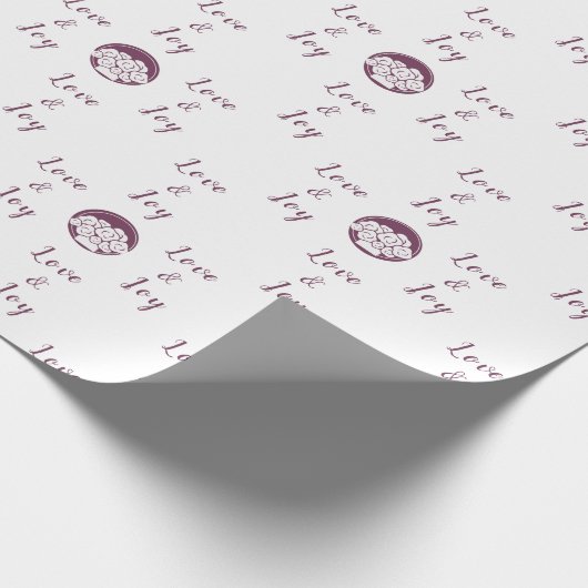 Papier Cadeau Logo de fleuriste personnalisable 'Amour et Joie' (Coin)