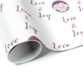 Papier Cadeau Logo de fleuriste personnalisable 'Amour et Joie' (Coin rond)