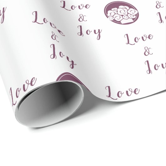 Papier Cadeau Logo de fleuriste personnalisable 'Amour et Joie' (Coin rond)