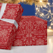 Papier Cadeau Logo de l'entreprise Joyeux Noël Rouge or Art