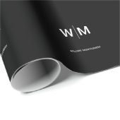 Papier Cadeau Logo de marque noire | Entreprise (Coin rond)