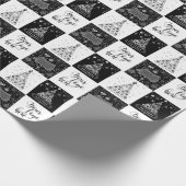 Papier Cadeau Logo de Noël noir blanc Affaires (Coin)