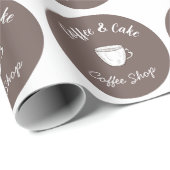 Papier Cadeau Logo de petite cabane de café (Coin rond)