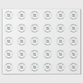 Papier Cadeau Logo d'entreprise et texte promotionnel | Blanc (Plat)