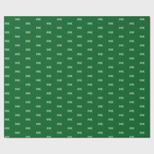 Papier Cadeau Logo d'entreprise Initiales personnalisées vert