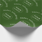 Papier Cadeau Logo d'entreprise Joyeux Noël vert  (Coin)