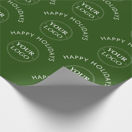 Papier Cadeau Logo d'entreprise Joyeux Noël vert  (Coin)