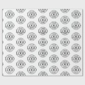 Papier Cadeau Logo d'entreprise Marqué noir et blanc (Plat)