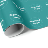 Papier Cadeau Logo d'entreprise Motif Turquoise papier d'envelop (Coin rond)