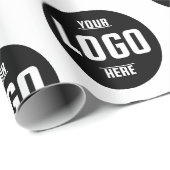 Papier Cadeau Logo d'entreprise personnalisé - Blanc (Coin rond)