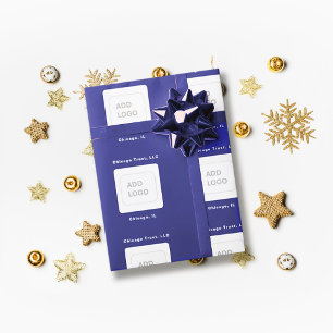 Papier Cadeau Logo d'entreprise personnalisé bleu royal