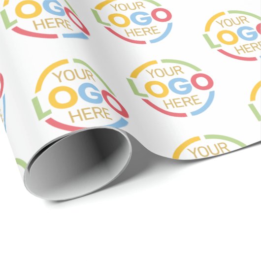 Papier Cadeau Logo d'entreprise personnalisé Marqué Blanc promot (Coin rond)