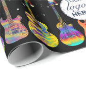 Papier Cadeau Logo d'entreprise personnalisé Noël de guitare (Coin rond)