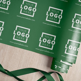 Papier Cadeau Logo d'entreprise personnalisé vert pour promotion