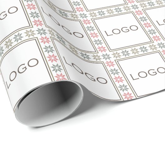 Papier Cadeau Logo d'entreprise professionnel Poinsettia de vaca (Coin rond)