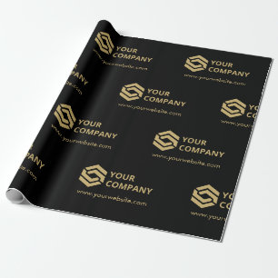 Papier Cadeau Logo d'entreprise promotionnel personnalisé en or