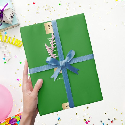 Papier Cadeau Logo d'entreprise vert forêt