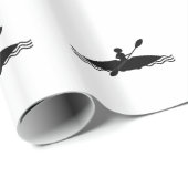 Papier Cadeau Logo d'homme de bâton de kayak (Coin rond)