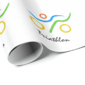 Papier Cadeau Logo du triathlon (Coin rond)