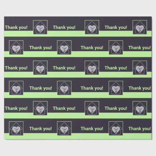 Papier Cadeau Logo et Merci personnalisé violet et vert (Couture)