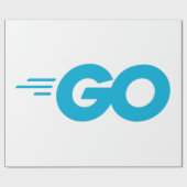 Papier Cadeau Logo Golang (Go Programming Language) (Plat)