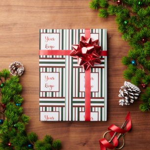 Papier Cadeau Logo minimaliste de vente au détail rayé rouge ver