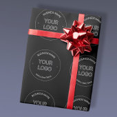 Papier Cadeau Logo modifiable & nom de l'entreprise | Noir
