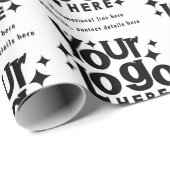 Papier Cadeau Logo professionnel Texte promotionnel Rétro (Coin rond)