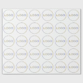 Papier Cadeau Logo Rond Entreprise Commercial Simple Grand Blanc (Plat)