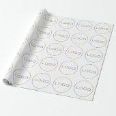 Papier Cadeau Logo Rond Entreprise Simple Blanc Grand (Déroulé)