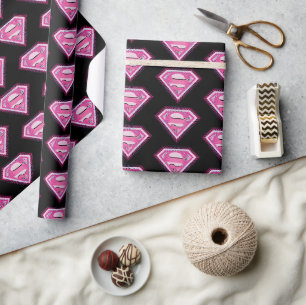 Papier Cadeau Logo Rose Supergirl