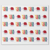 Papier Cadeau Logo Simple Entreprise Noël Chapeau de Père Noël (Plat)