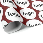 Papier Cadeau Logo simple Motif d'affaires noir rouge Bourgogne (Coin rond)