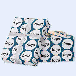 Papier Cadeau Logo simple Motif professionnel Turquoise vert