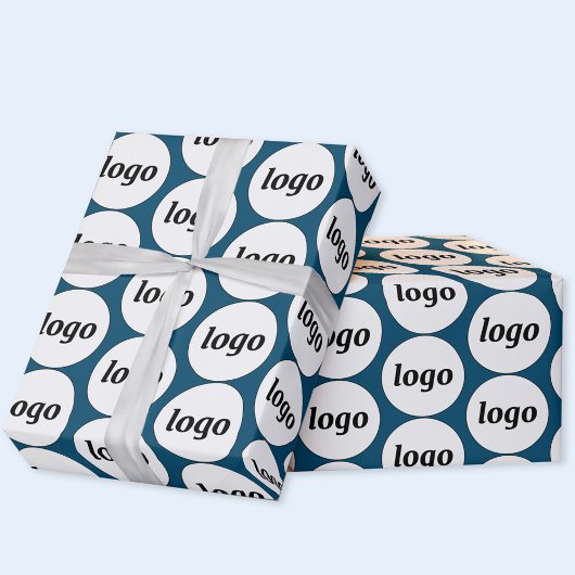 Papier Cadeau Logo simple Motif professionnel Turquoise vert