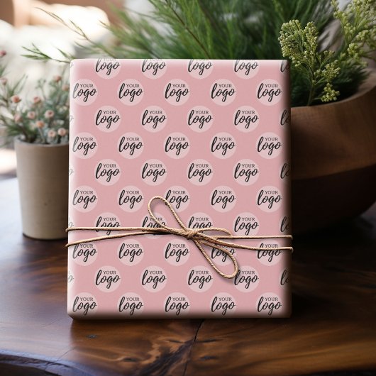 Papier Cadeau Logo simple pour entreprise de bureau - Rose rose