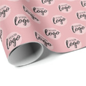 Papier Cadeau Logo simple pour entreprise de bureau - Rose rose (Coin rond)