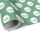 Papier Cadeau Logo simple pour les entreprises de bureau - Vert (Coin rond)