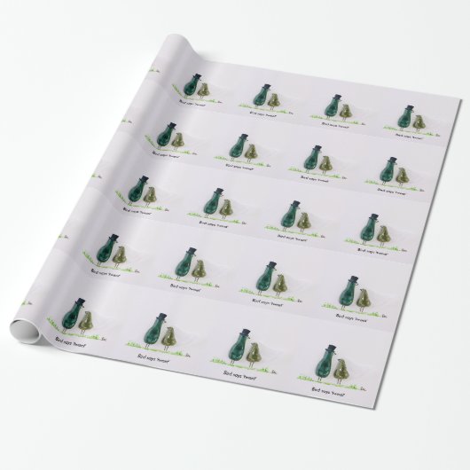 Papier Cadeau L'oiseau dit 'tweet' (Déroulé)