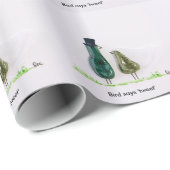 Papier Cadeau L'oiseau dit 'tweet' (Coin rond)