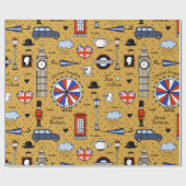 Papier Cadeau London Doodles (Plat)