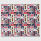 Papier Cadeau London UK Icons (Plat)