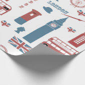 Papier Cadeau Londres Angleterre Big Ben English Drapeau Garde d (Coin)