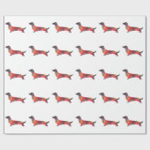 Papier Cadeau Long Haied Dachshund Geo Silhouette Multi (Plat)
