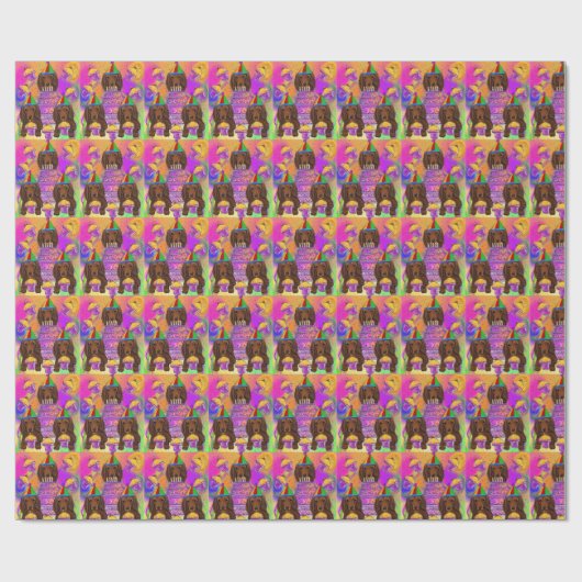 Papier Cadeau Long Haired Dachshund (Plat)