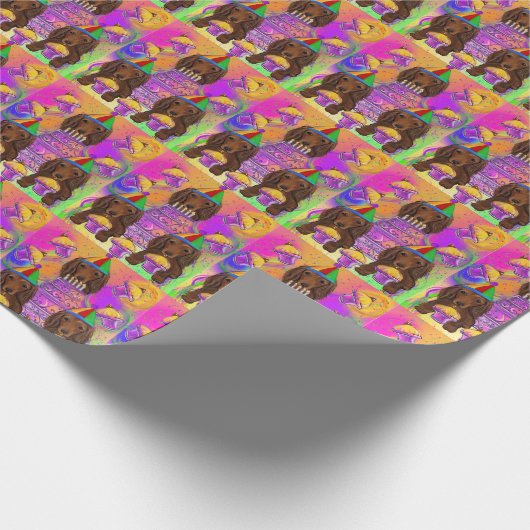 Papier Cadeau Long Haired Dachshund (Coin)